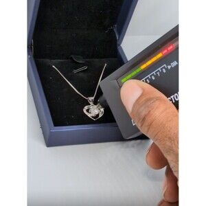 Moissanite Heart Pendant 0.80 Ctw VVS D + Necklace 18-19" Box Chain & GRA Card.